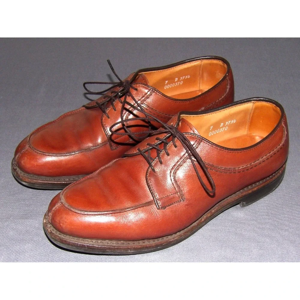 ALLEN EDMONDS Brown Leather Split Toe‎ 3754 STOCKBRIDGE Oxford Shoes Men's 7